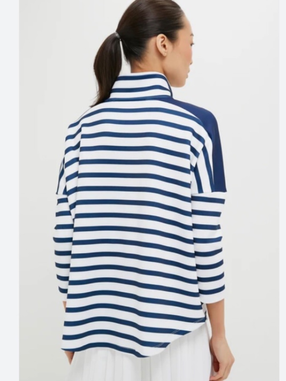 NWT Tuckernuck Sport Blue & White Stripe Hudson Quarter Zip XS/S - Picture 9 of 10